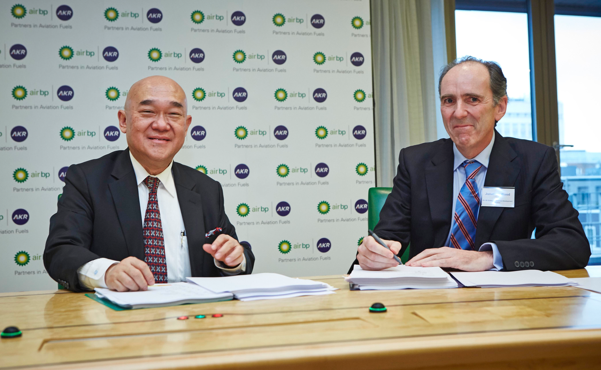 Left to Right - Haryanto Adikoesoemo &ndash; President Director, AKR and Jonathan Wood, Chief Strategy and Business Development Officer Air BP.