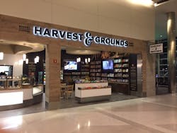 Harvest & Grounds serves freshly baked pastries, espresso drinks, sandwiches, salads, gourmet bite-to-eat plates, and packaged snacks. Harvest & Grounds serves freshly baked pastries, espresso drinks, sandwiches, salads, gourmet bite-to-eat plates, and packaged snacks.