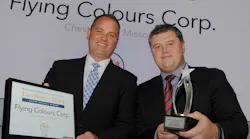 Kevin Kliethermes, director of sales, and Sean Gillespie, executive VP, accepted the award on Flying Colours Corp.'s behalf.