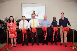 Lindy Heng, Head of Transport Engineering; See Seng Wan, General Manager, Changi Airport Group; John Riggir, Vice President and General Manager of Jet Aviation’s Singapore facility; Mark Langbein, Managing Director, ASI; Periyanayakam.Samuvale, the longest-serving Jet Aviation employee in Singapore, who helped launch its first hangar; and William Forwood, Managing Director, MERx