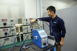 Component testing at Liebherr-Aerospace&rsquo;s facility in Shanghai, PR China.