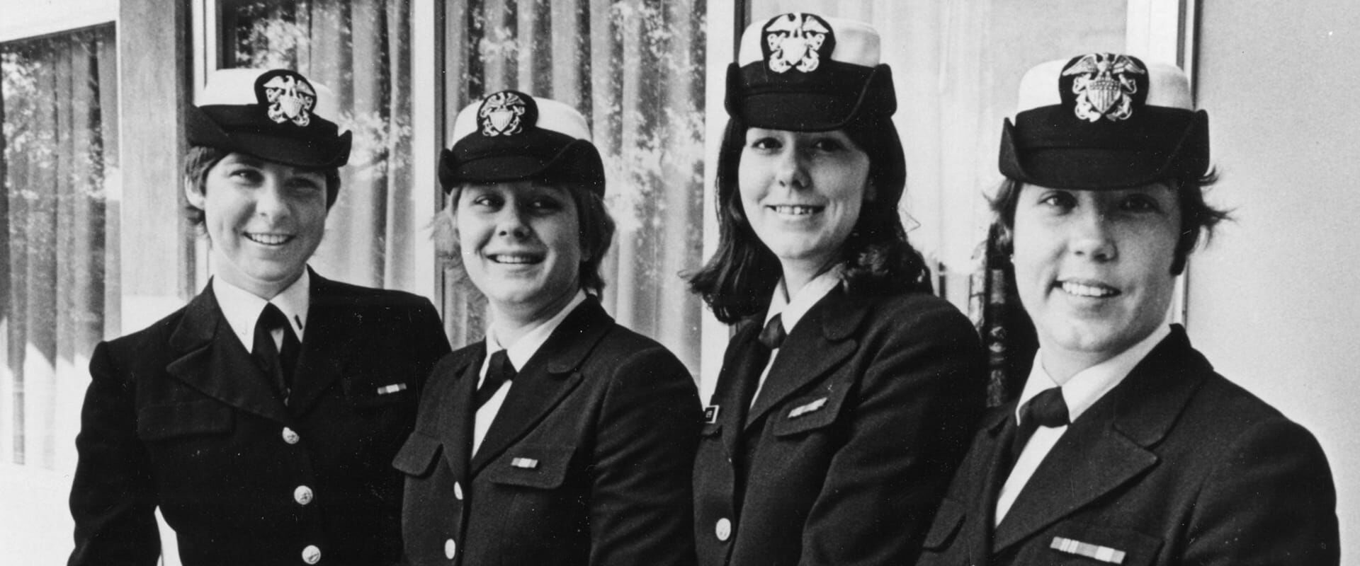 Lieutenant Junior Grade Barbara Allen, USN; Ensign Jane M. Skiles, USN; Lieutenant Junior Grade Judith A. Neuffer, USN; and Ensign Kathleen L. McNary, USN.