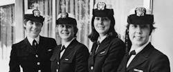 Lieutenant Junior Grade Barbara Allen, USN; Ensign Jane M. Skiles, USN; Lieutenant Junior Grade Judith A. Neuffer, USN; and Ensign Kathleen L. McNary, USN. Lieutenant Junior Grade Barbara Allen, USN; Ensign Jane M. Skiles, USN; Lieutenant Junior Grade Judith A. Neuffer, USN; and Ensign Kathleen L. McNary, USN.