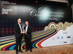 Hactl’s senior manager – performance enhancement, Eric Poon (left), receives the award trophy from Questex Asia general manager Jimmy Yu. Hactl’s senior manager – performance enhancement, Eric Poon (left), receives the award trophy from Questex Asia general manager Jimmy Yu.