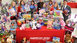 More than 200 toys and 75 bicycles were collected at the fourth annual holiday luncheon and toy drive hosted by American Aero FTW.