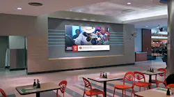 An LED display inside the food court at Nashville International Airport.