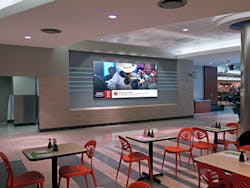 An LED display inside the food court at Nashville International Airport. An LED display inside the food court at Nashville International Airport.