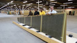 NIAR research engineers Supun Kariyawasam, Upul Palliyaguru and Waruna Seneviratne and Airbus employee James Werbin display an Airbus A300 part donated for NIAR research. NIAR research engineers Supun Kariyawasam, Upul Palliyaguru and Waruna Seneviratne and Airbus employee James Werbin display an Airbus A300 part donated for NIAR research.