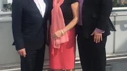 Pictured left to right Vladimir Zubkov, secretary general of TIACA; Ruth Snowden, executive director of CIFFA; and Robert Jervis, logistics portfolio director at Clarion Events.