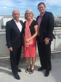 Pictured left to right Vladimir Zubkov, secretary general of TIACA; Ruth Snowden, executive director of CIFFA; and Robert Jervis, logistics portfolio director at Clarion Events.