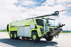 Oshkosh Airport Products has received an order for 24 Oshkosh Striker Aircraft Rescue and Fire Fighting (ARFF) vehicles from the Port Authority of New York and New Jersey (PANYNJ). The purchase includes 14 Oshkosh Striker 6 X 6 vehicles, seven of which are equipped with the Snozzle High Reach Extendable Turret (HRET), and ten Striker 4 X 4 apparatus. The Oshkosh Striker 6 X 6 shown here is similar to ones ordered by the PANYNJ. Oshkosh Airport Products has received an order for 24 Oshkosh Striker Aircraft Rescue and Fire Fighting (ARFF) vehicles from the Port Authority of New York and New Jersey (PANYNJ). The purchase includes 14 Oshkosh Striker 6 X 6 vehicles, seven of which are equipped with the Snozzle High Reach Extendable Turret (HRET), and ten Striker 4 X 4 apparatus. The Oshkosh Striker 6 X 6 shown here is similar to ones ordered by the PANYNJ.