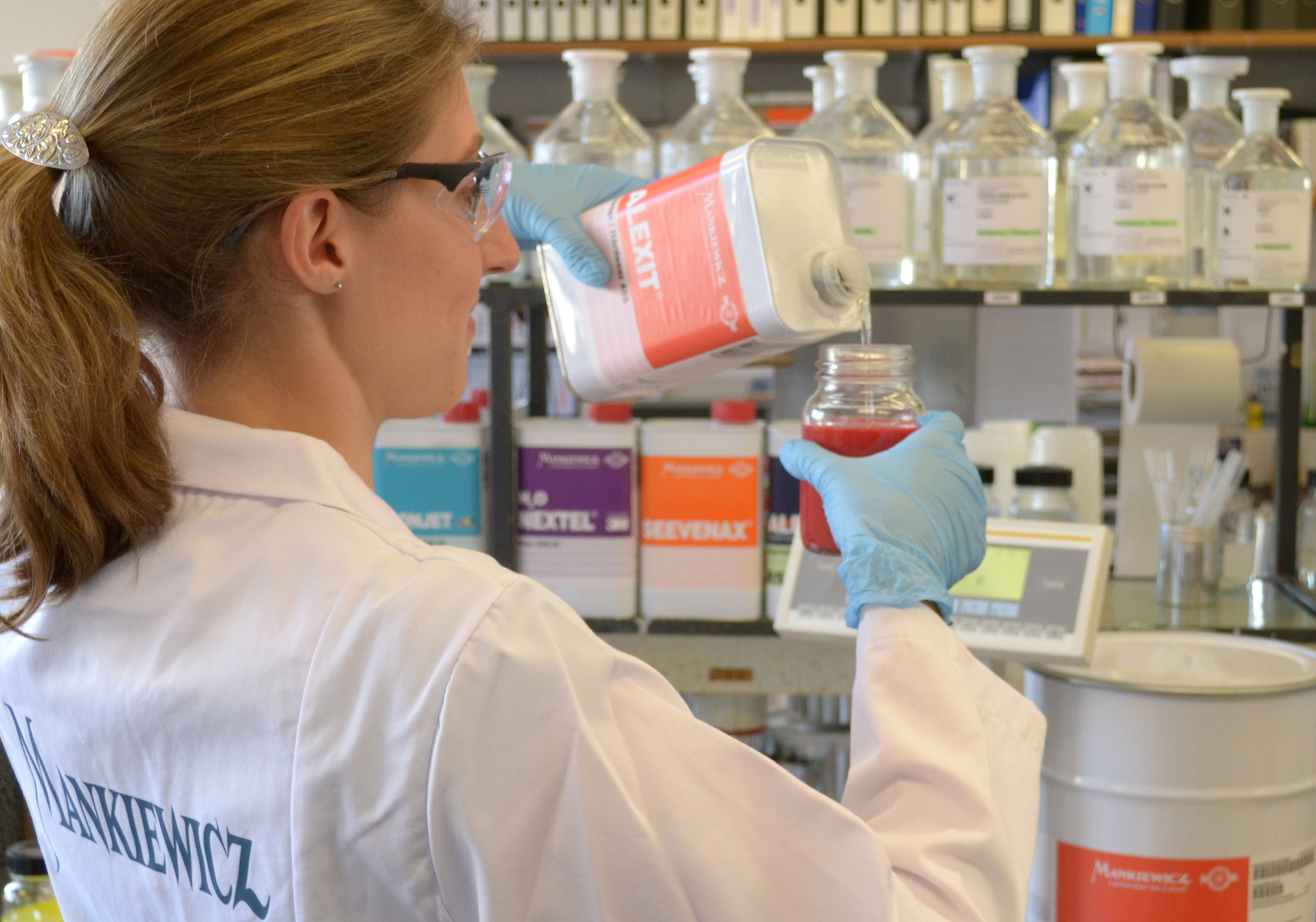 In the lab at Mankiewicz.