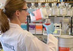 In the lab at Mankiewicz. In the lab at Mankiewicz.