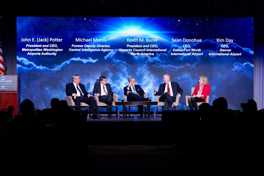 An airport panel at the U.S. Chamber of Commerce&apos;s annual Aviation Summit on March 2, focused on security and what challenges there are facing national facilities.