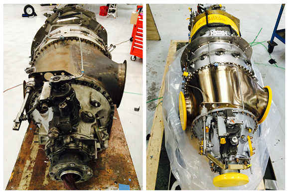 Pictured above: an old PT6A-21 is replaced with a brand new Blackhawk XP135A.