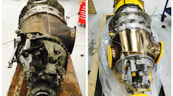 Pictured above: an old PT6A-21 is replaced with a brand new Blackhawk XP135A.