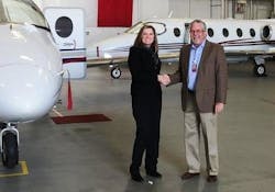 AirMed International President Denise Treadwell and Air Medical Chairman Joe McCart.