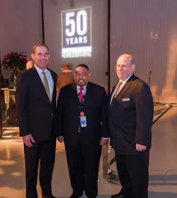 From left to right, David Paddock, senior vice president and general manager, U.S. Aircraft Services; John Hovis, vice president and general manager, Dulles John Langevin, vice president of FBO Operations, North America