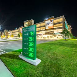 Dynamic signage in parking facilities can assist travelers in finding a parking space by providing real time information on available spots.