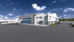 The new hangar will be able to better accommodate transient traffic up to a mid-size jet with a 78 x 24 foot door.