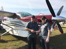 Kodiak do Brasil President Jim Cable (left) with Quest Aircraft CEO Rob Wells, at Sun &apos;n Fun 2017 announcing Kodiak do Brazil&apos;s appointment as the authorized sales representative for Brazil.