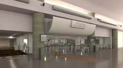 Focused on recapturing under-used space and modernizing terminal finishes, the checkpoint for the B Concourse has been relocated to the far west end of the terminal with an expanded configuration for the TSA’s security equipment.