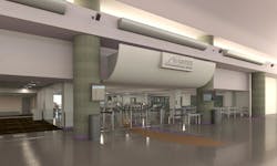 Focused on recapturing under-used space and modernizing terminal finishes, the checkpoint for the B Concourse has been relocated to the far west end of the terminal with an expanded configuration for the TSA&rsquo;s security equipment.