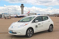 The all-electric Leafs will serve as utility vehicles for a variety of Airport departments, replacing older, less efficient vehicles that burned traditional fossil fuel gasoline. The all-electric Leafs will serve as utility vehicles for a variety of Airport departments, replacing older, less efficient vehicles that burned traditional fossil fuel gasoline.