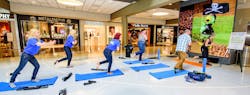 Instructors will lead free yoga sessions in the terminals throughout the day. Instructors will lead free yoga sessions in the terminals throughout the day.