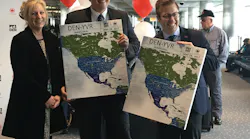 From left to right, Kim Day, DEN CEO; Maxime Therien, Canadian Consulate; Vincent Gauthier-Doré, Air Canada