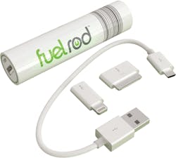 FuelRod offers phone charging units for travelers, which can be exchanged for fully charged units will traveling. FuelRod offers phone charging units for travelers, which can be exchanged for fully charged units will traveling.