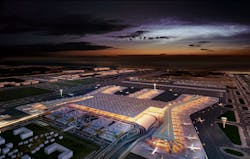 The Istanbul New Airport will be able to accommodate more than 150 million passenger annually when completed. The Istanbul New Airport will be able to accommodate more than 150 million passenger annually when completed.