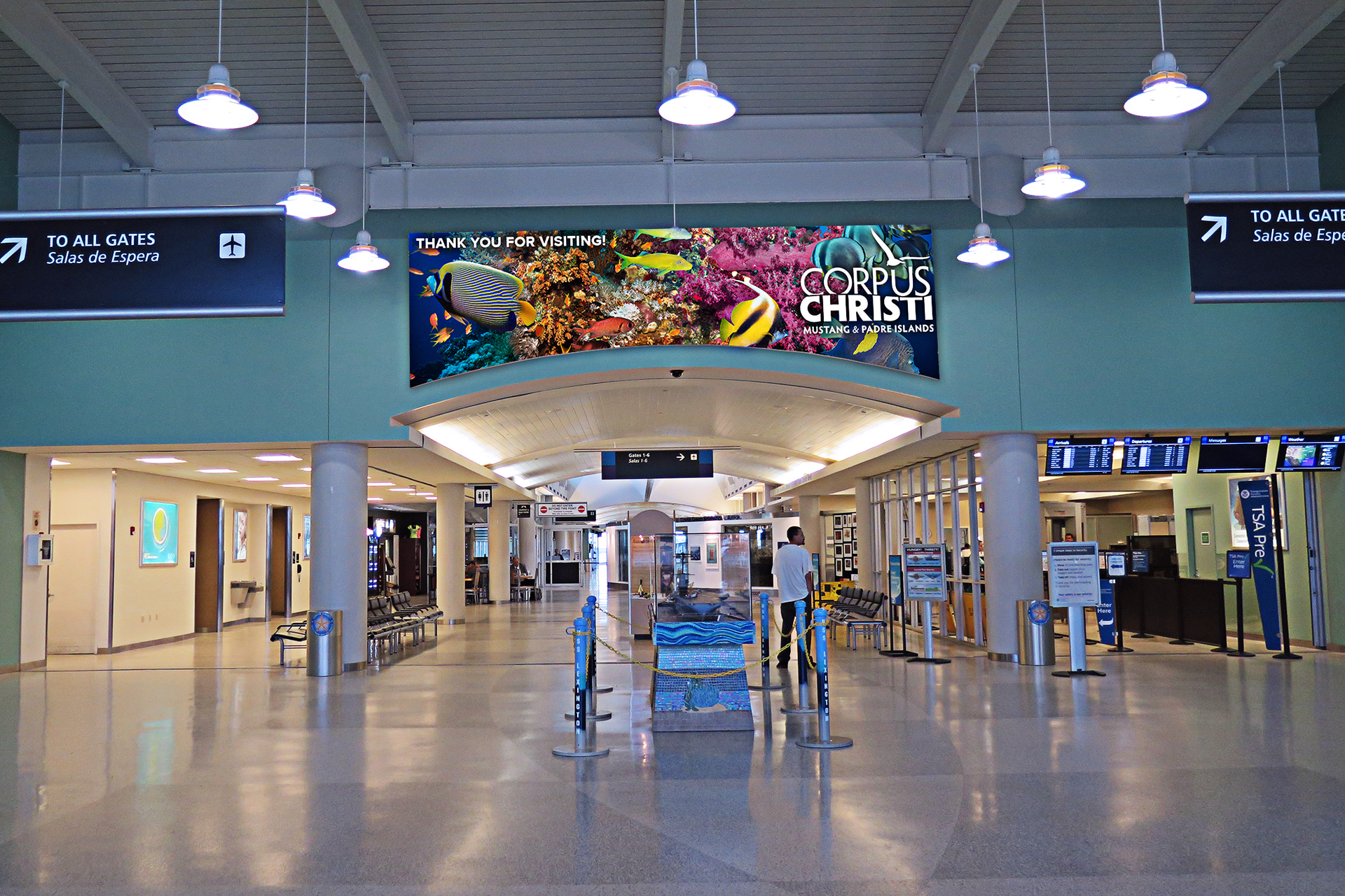 The new advertising network at CCIA will blend with the modern design and coastal flavor that&rsquo;s unique to the city of Corpus Christi.