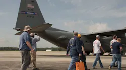 Students and faculty members from the Aviation Institute of Maintenance school tour the Dobbins flightline June 23, 2017. The students walked around a C-130H3 Hercules parked on the flightline before heading into a hangar to get a firsthand look at one undergoing maintenance.