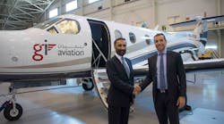 Captain Raman Oberoi, COO, Falcon Aviation with GI Aviation General Manager Marios Belidis with the opera.