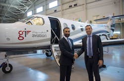 Captain Raman Oberoi, COO, Falcon Aviation with GI Aviation General Manager Marios Belidis with the opera.