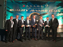 The winning team of Lufthansa Cargo, f.l.t.r.: Erik Vacis (Manager Handling and Inside Sales North and West Italy), Edvino Corradi (Commercial Manager Italy and Malta), Marco Privitera (Outside Sales Representative), Marco Orru’ (Outside Sales Representative), Thomas Egenolf (Vice President Western Europe), Antonio Di Martino (Head of Sales and Handling North and West Italy), Leonardo Budani (Manager Sales and Handling for Tuscany and Southern Italy), Marco Giobbe (Outside Sales Representative) The winning team of Lufthansa Cargo, f.l.t.r.: Erik Vacis (Manager Handling and Inside Sales North and West Italy), Edvino Corradi (Commercial Manager Italy and Malta), Marco Privitera (Outside Sales Representative), Marco Orru’ (Outside Sales Representative), Thomas Egenolf (Vice President Western Europe), Antonio Di Martino (Head of Sales and Handling North and West Italy), Leonardo Budani (Manager Sales and Handling for Tuscany and Southern Italy), Marco Giobbe (Outside Sales Representative)
