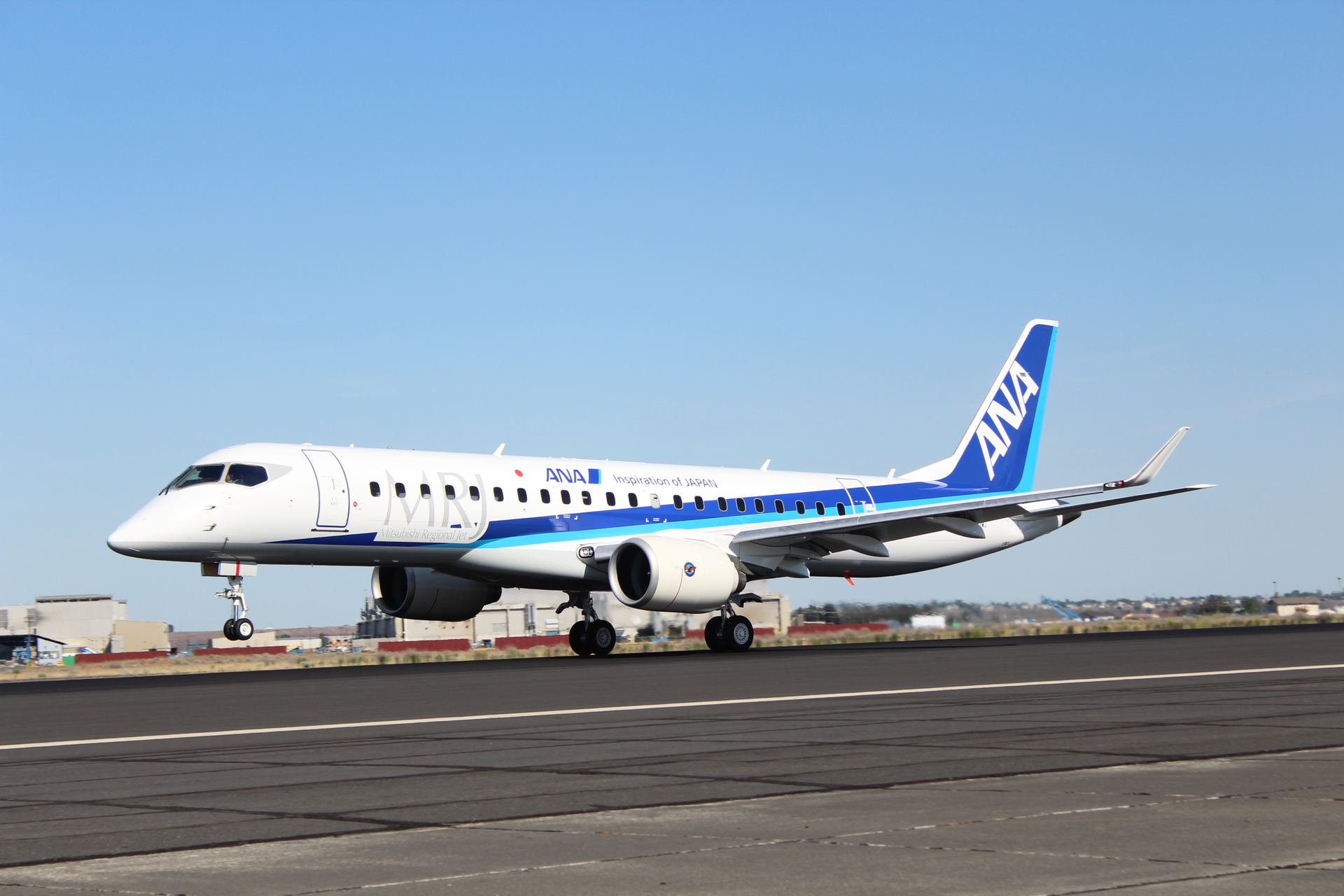 MRJ FTA 3 with ANA livery Take off from MFC 5942aee8d512f