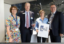 From Left to Right: Geneviève Laurens-Chassagne, head of supplier support management, Airbus; Scott Gunnufuson, vice president, Sales, Marketing & Support, Rockwell Collins Commercial Systems; Clotidle Enel Rehel, senior director, Airbus Programs, Rockwell Collins; Philippe Mhun, senior vice president, Services, Airbus. From Left to Right: Geneviève Laurens-Chassagne, head of supplier support management, Airbus; Scott Gunnufuson, vice president, Sales, Marketing & Support, Rockwell Collins Commercial Systems; Clotidle Enel Rehel, senior director, Airbus Programs, Rockwell Collins; Philippe Mhun, senior vice president, Services, Airbus.