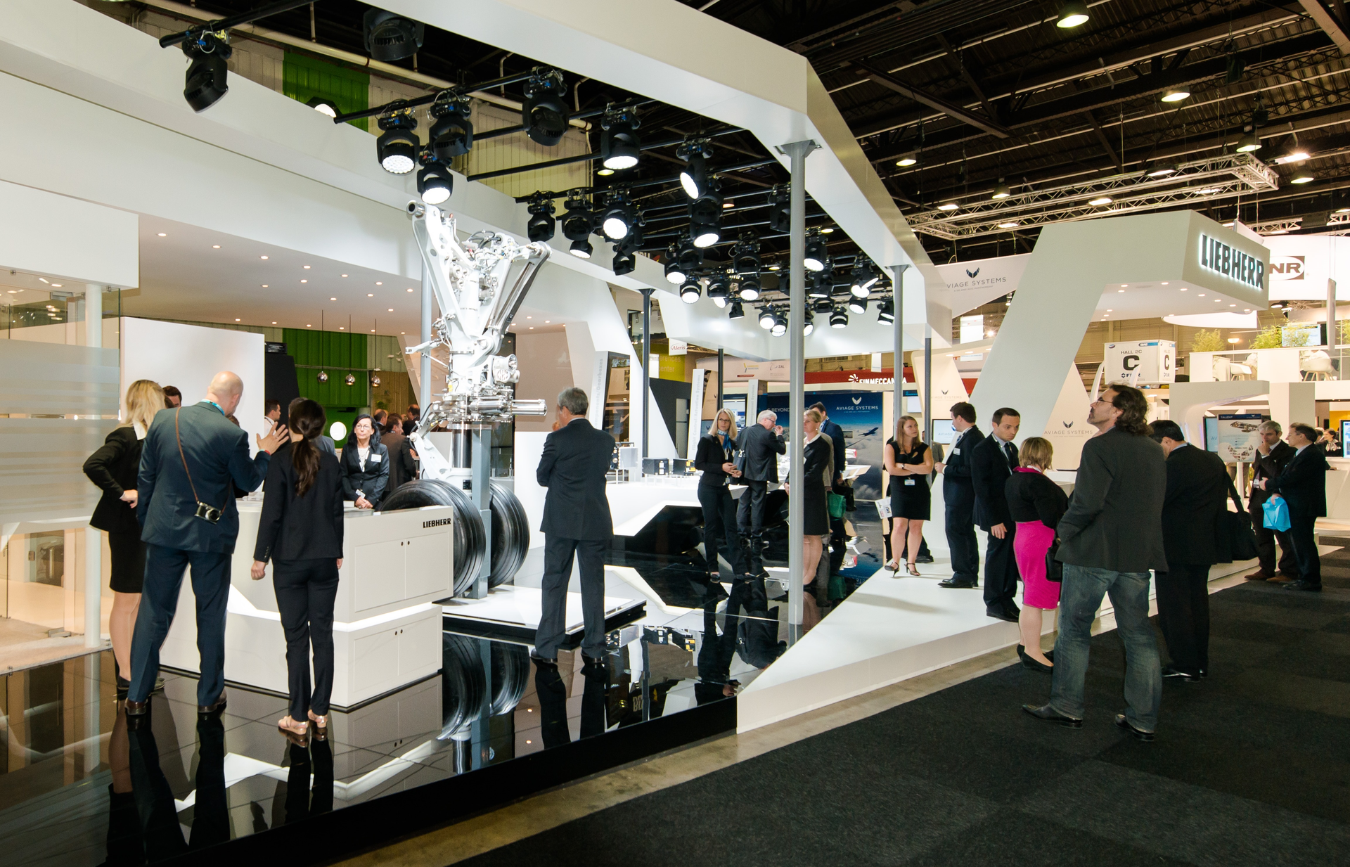 Impression of Liebherr-Aerospace&rsquo;s stand at last year&rsquo;s Paris Air Show.
