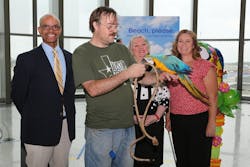 Derick Hackett, Austin-Bergstrom International Airport; Steven Feil, Austin Zoo; Teri Hurley, Endless Love Travel; and Michele Olson, Director of Marketing, Vacation Express. Derick Hackett, Austin-Bergstrom International Airport; Steven Feil, Austin Zoo; Teri Hurley, Endless Love Travel; and Michele Olson, Director of Marketing, Vacation Express.