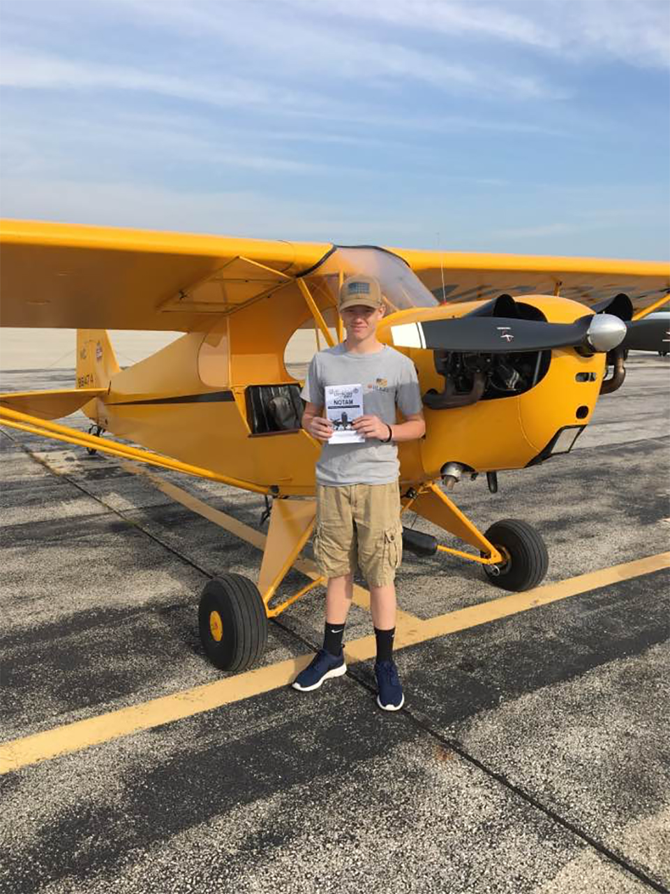 In flight between Mobile and Oshkosh. Last leg before arriving at KOSH. That NOTAM (Notice to Airmen) is thick, but gives all the information that is essential for a safe arrival to AirVenture.