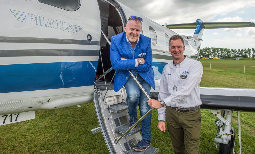 Neil Armstrong with Oriens Aviation CEO Edwin Brenninkmeyer.