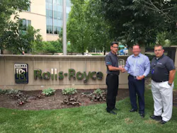 Adrian Johnson, Operations Director Engines, Vector Aerospace; Thomas Bella - Through Life Service Executive, Rolls-Royce; and Thomas Jenkins - Service Operations Manager, Rolls-Royce.