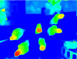 Example of 3D image (the colors indicate the distance from the sensors).