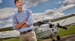 17 year old Hertfordshire student, Robert Norris, at Cambridge Aero Club.