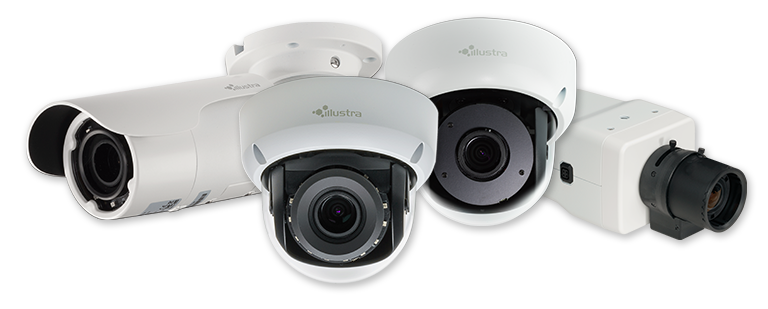 The small, aesthetically pleasing Flex 3MP Mini Domes are available in indoor and outdoor versions.
