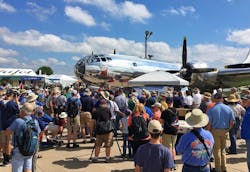 B-29 Doc on Boeing Plaza at EAA AirVenture 2017. B-29 Doc on Boeing Plaza at EAA AirVenture 2017.