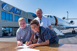 Gavin and Jake realized they both shared an aviation connection at a young age: One is the son of a manager at ACI Jet, whereas the other is grandson to John Dahlberg, an aviation entrepreneur and operator of a Falcon 900.