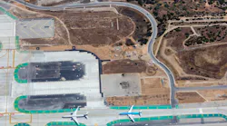 Work was taking place on the Runway Safety Area at the western end of Runway 7L/25R in this photo from late July.